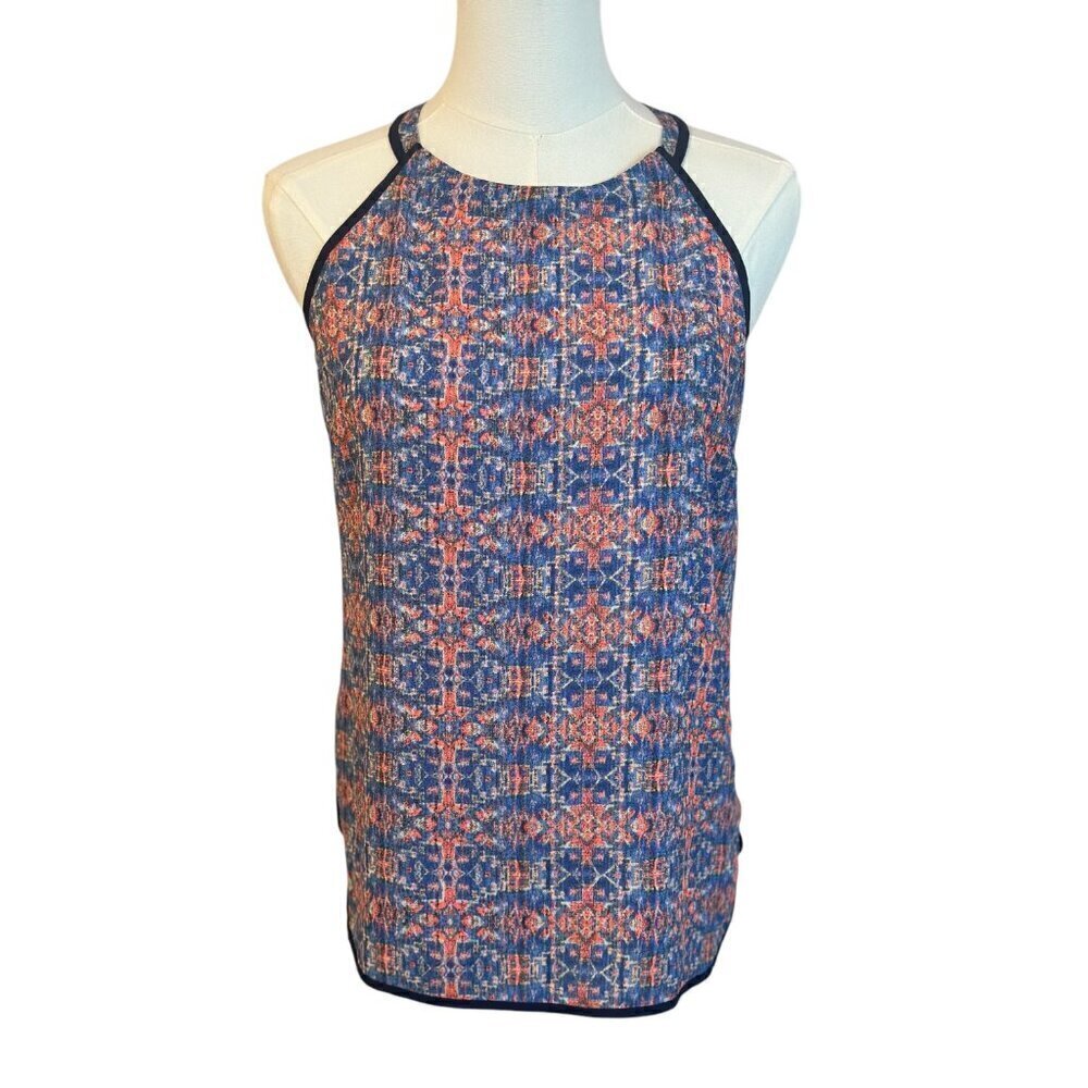Skies Are Blue Women's Halter Top in Blue and Orange Size Small